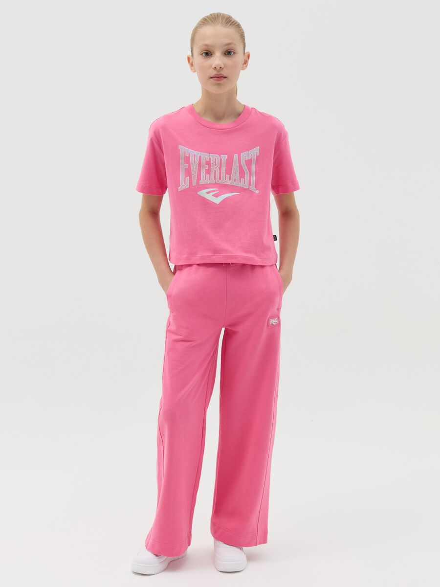 Wide-leg joggers with drawstring and logo patch_0