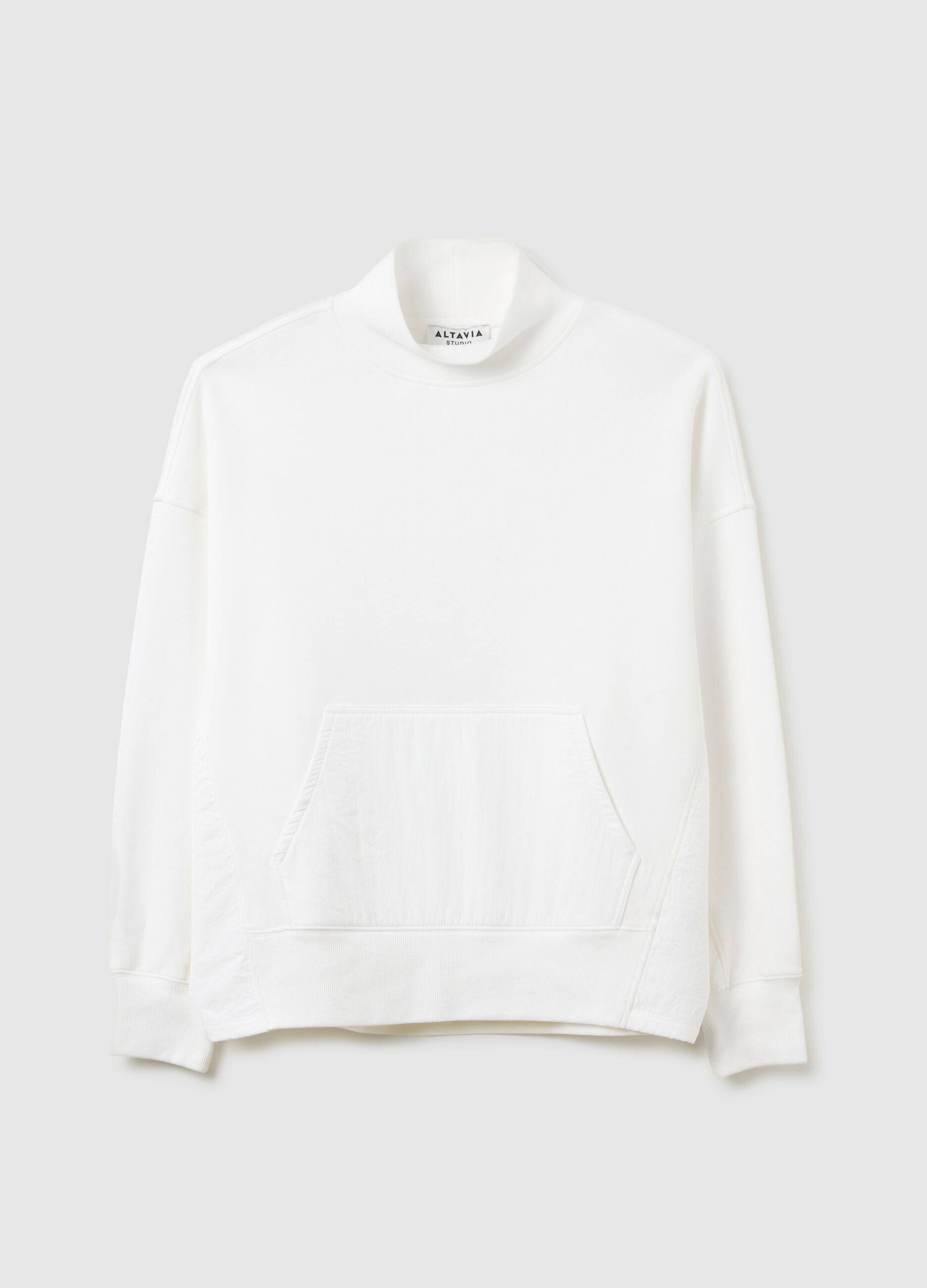 High-neck sweatshirt with contrast fabric pocket ALTAVIA STUDIO