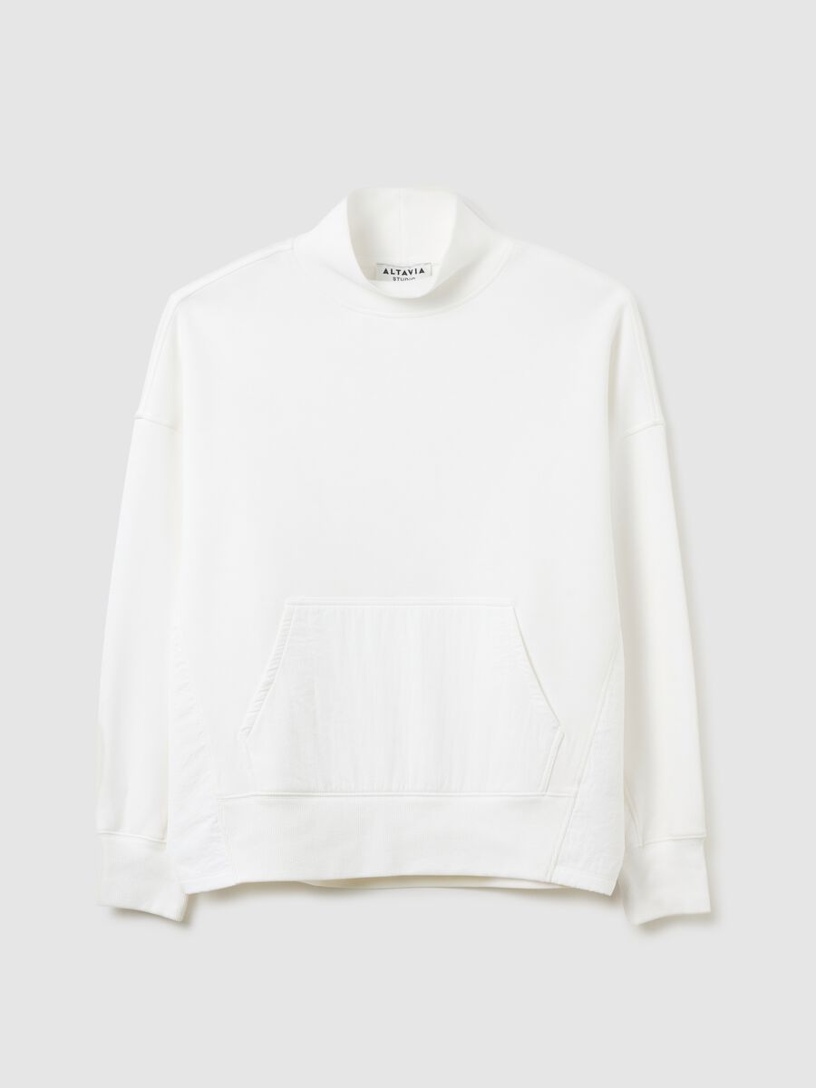 High-neck sweatshirt with contrast fabric pocket ALTAVIA STUDIO_4
