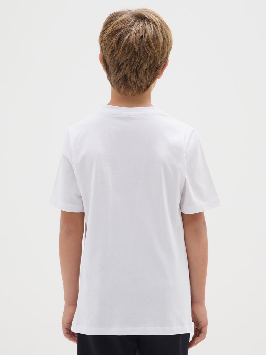Boys' Pure Cotton White T-Shirt with Logo_1