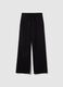 Black cotton blend regular fit trousers_4