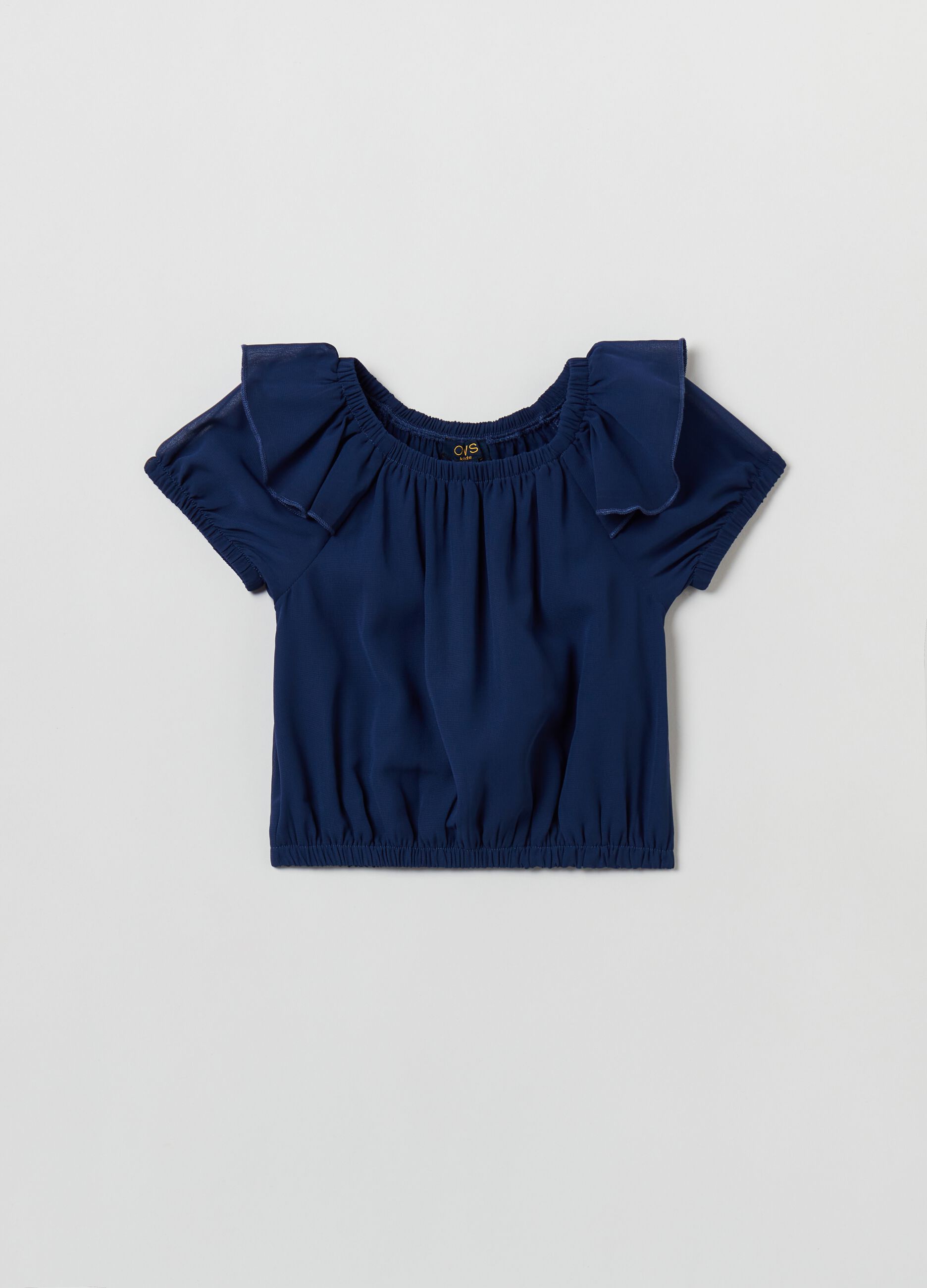 Blusa in organza con volant_0