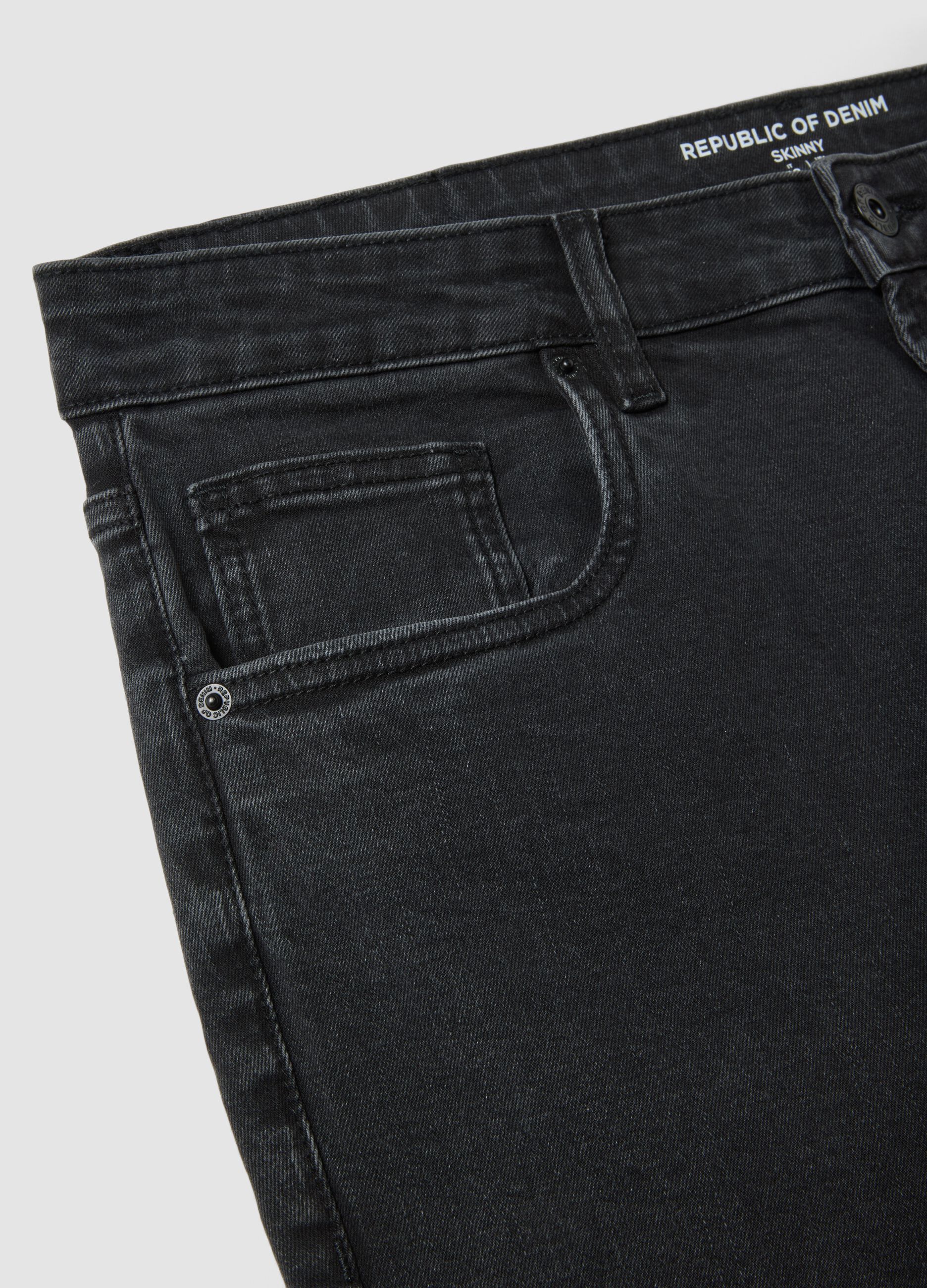 Black stretch cotton skinny-fit jeans