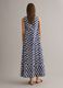 Blue pure cotton maxi dress with V-neck and floral print_2