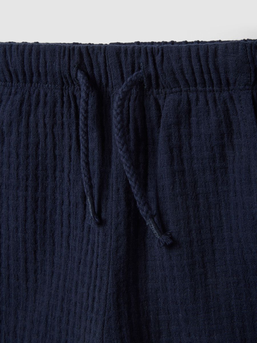 Shorts in puro cotone blu da bimbo regular fit_2