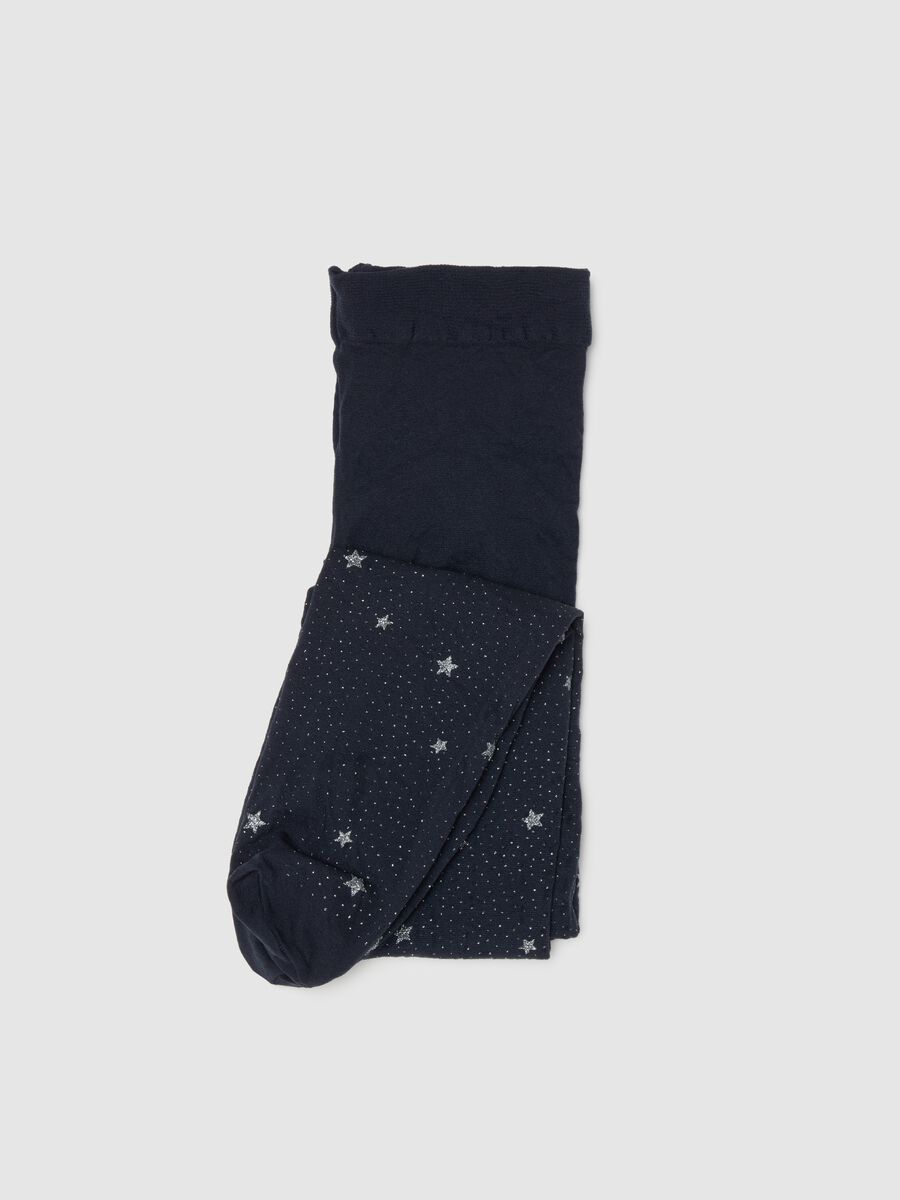 Blue Tights with Knitted Stars_0