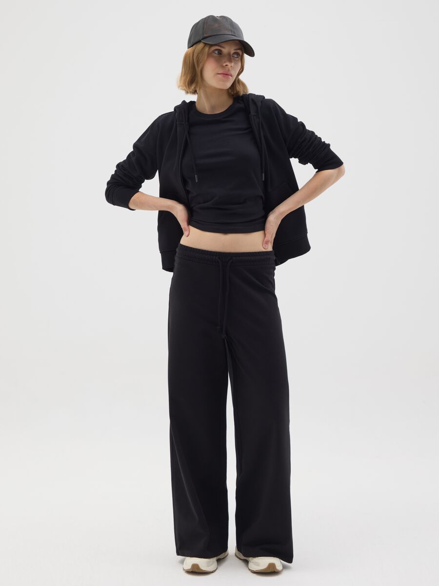 Black pure cotton trousers regular fit_0