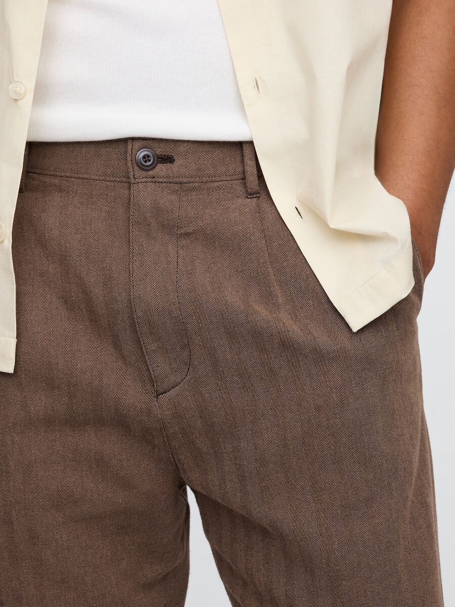 Brown Linen and Cotton Trousers_4