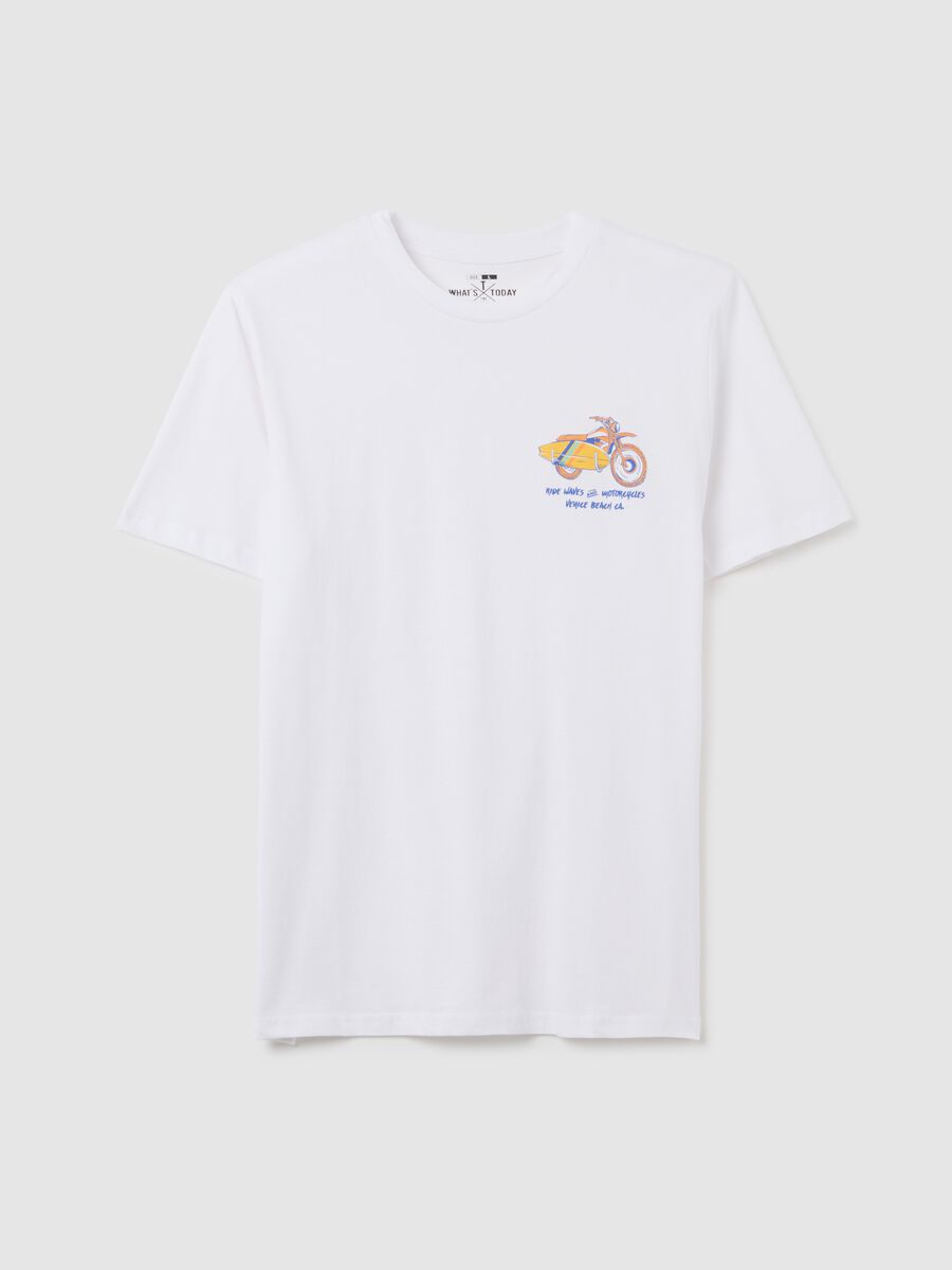 T-shirt da uomo in puro cotone bianca regular fit_4