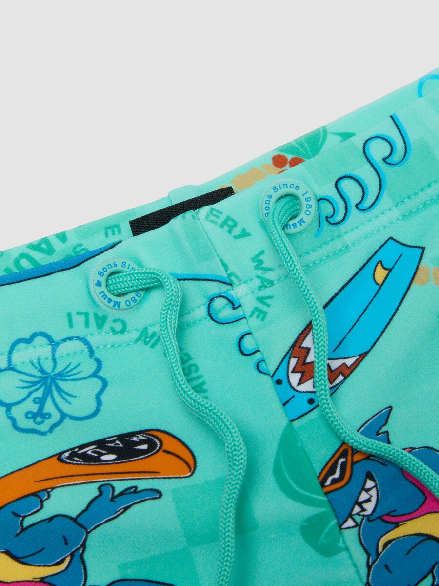 Boys&rsquo; blue stretch swim shorts with print_2