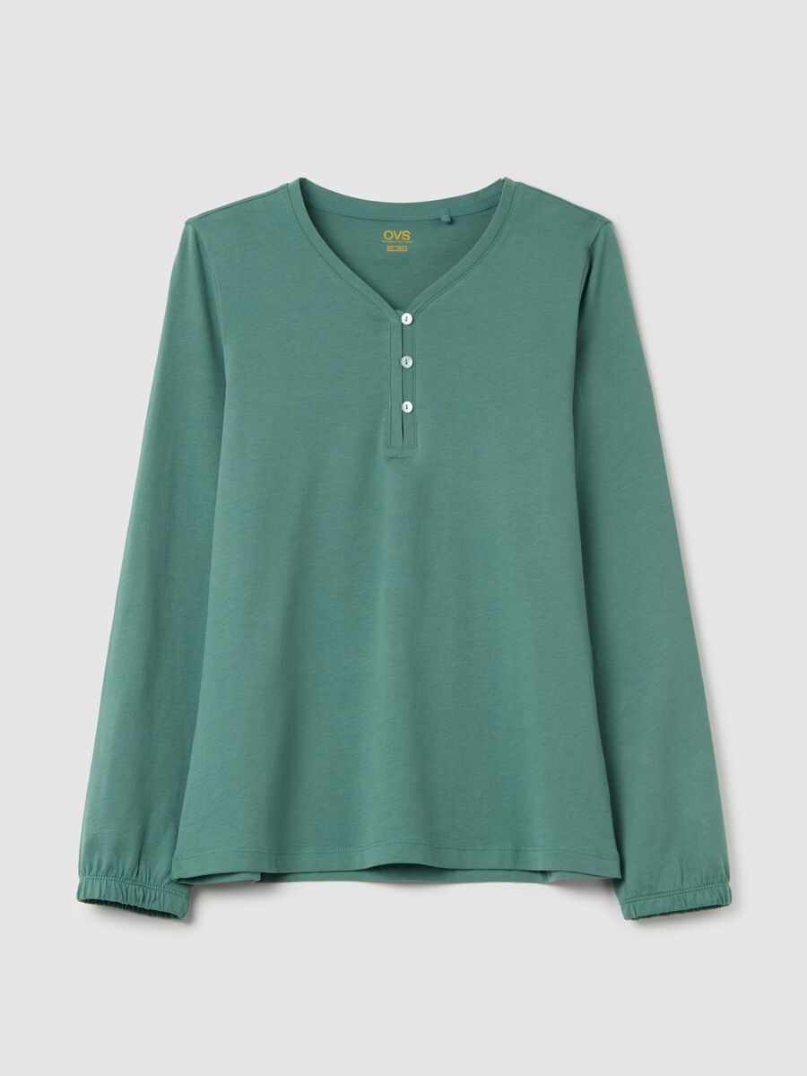 Cotton pyjama top with granddad neck_4