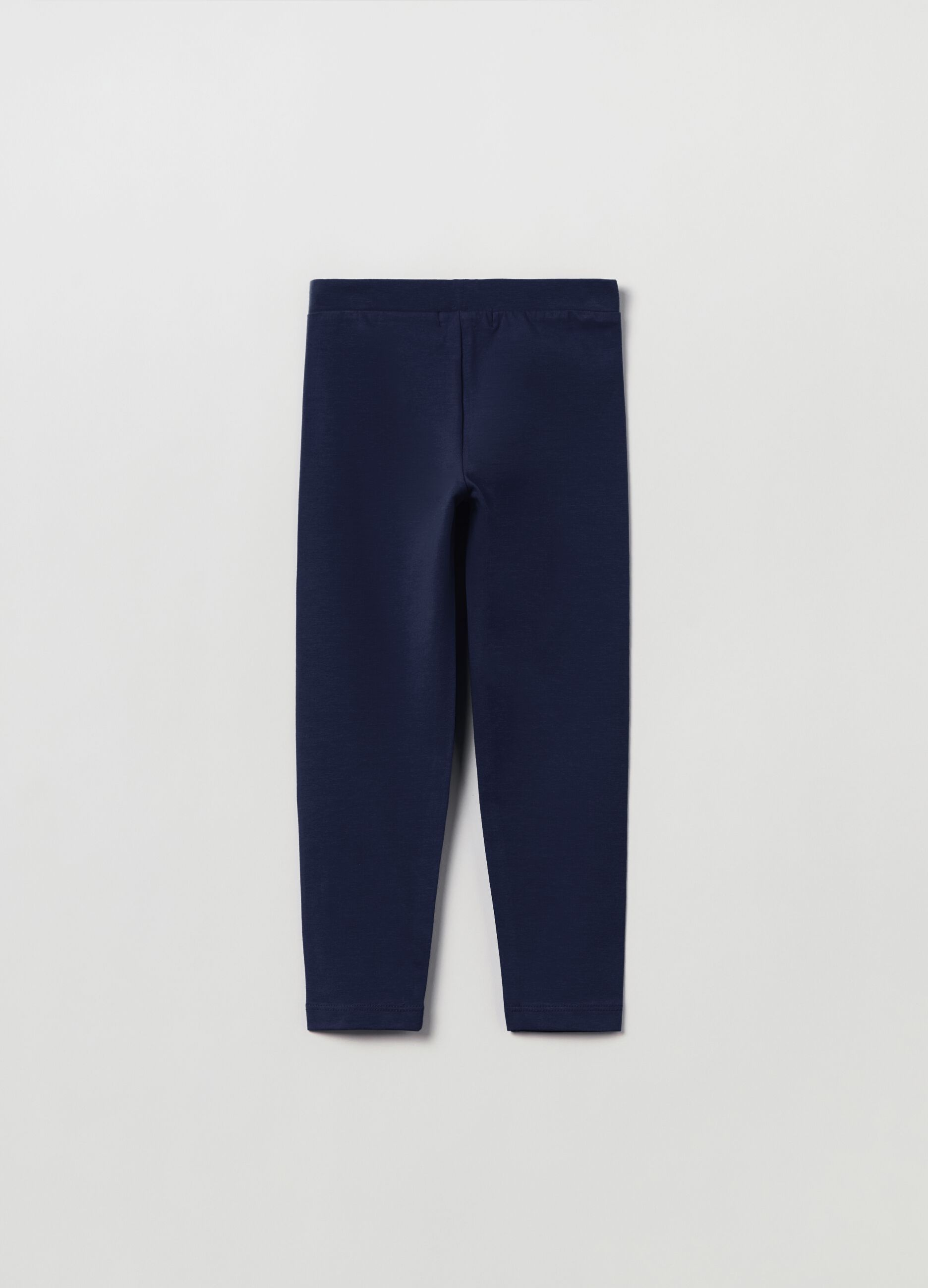 Leggings in cotone stretch con strass_1