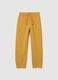 Yellow cotton jogger trousers for children_0