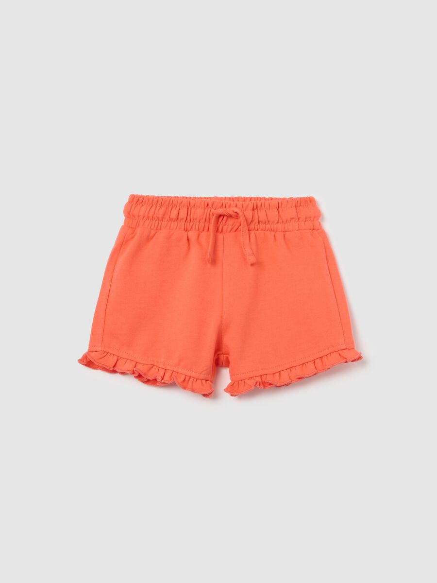 Orange shorts with cotton frills_0