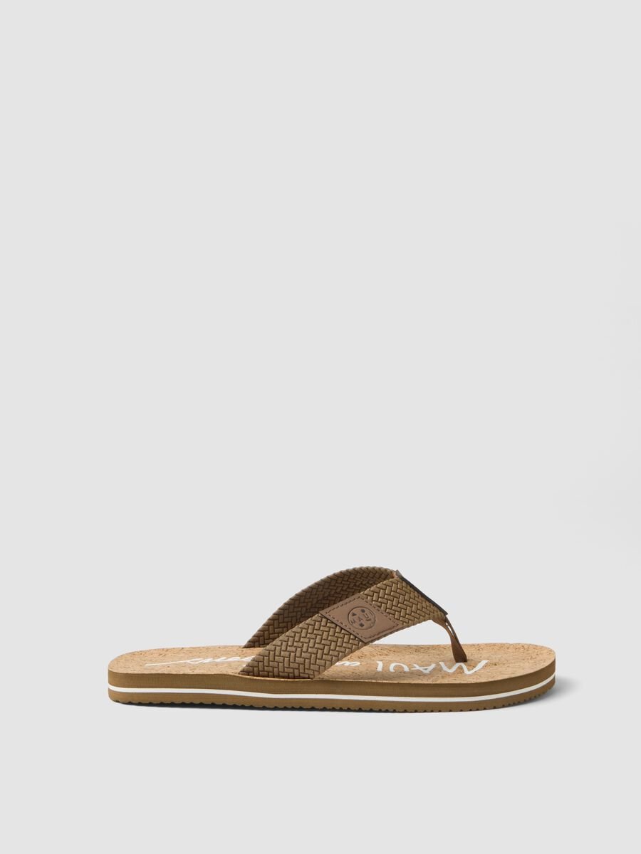 Beige flip-flops with cork sole_0