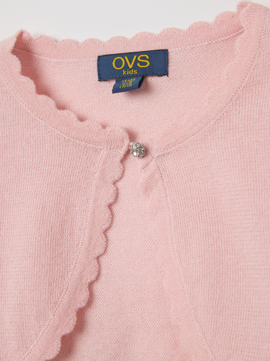 Pink open cropped shrug_2