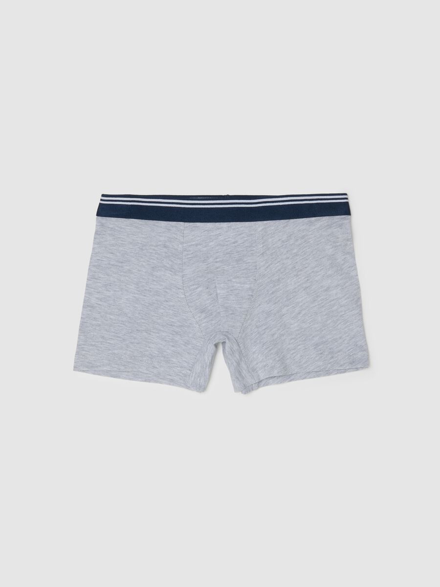 Grey children's boxer shorts in stretch cotton, regular fit_0