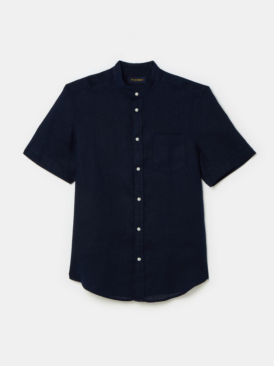 Short-sleeved shirt with Mandarin collar_3