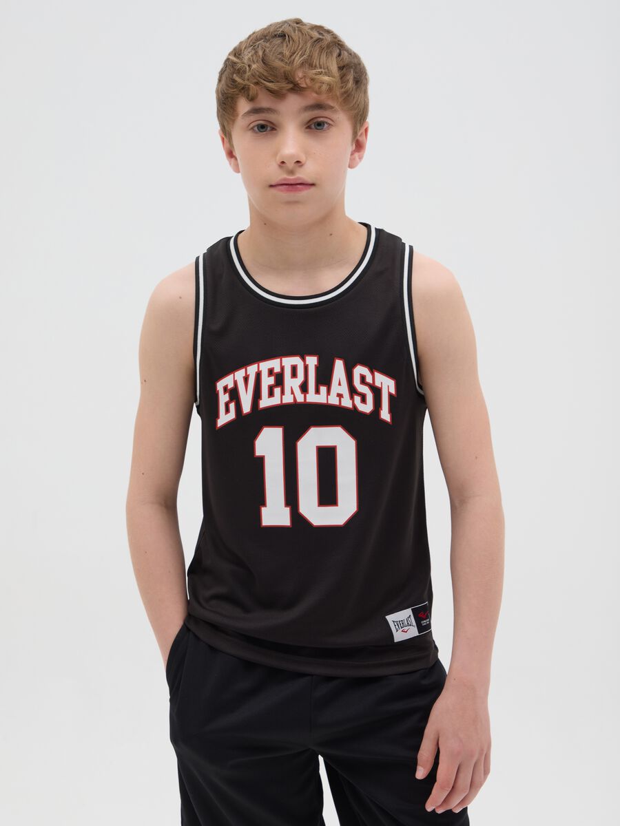 Boy's Black Relaxed Fit Vest with Everlast Logo_0