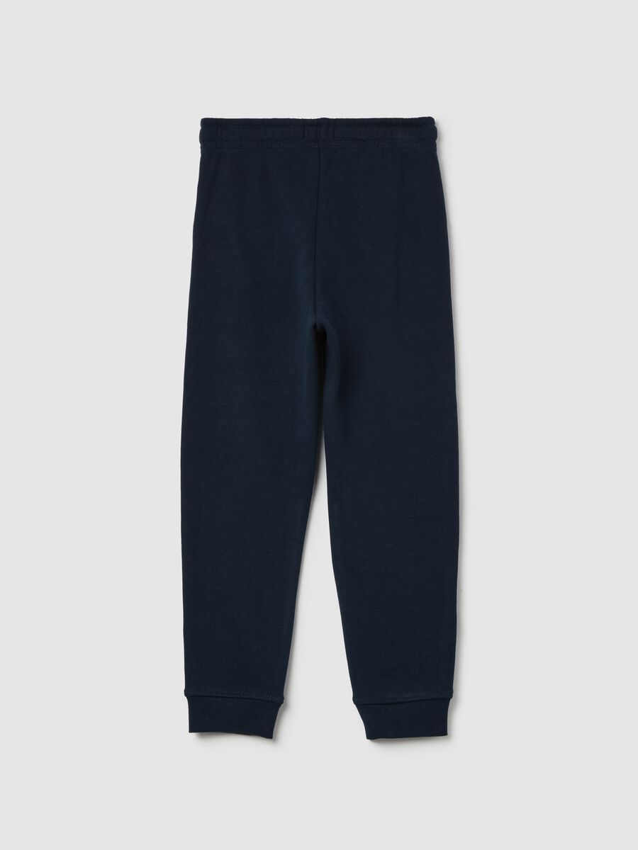 Fleece joggers with drawstring and print_1