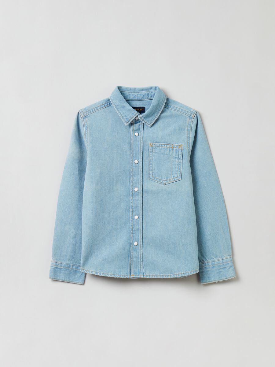Camicia in denim con tasca_3