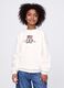 White sweatshirt with logo and flag print_0
