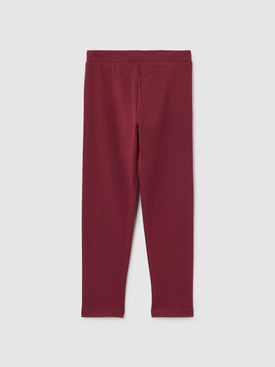 Leggings da bambina in cotone elasticizzato rossi_1