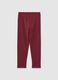 Girls' Stretch Cotton Red Leggings_1