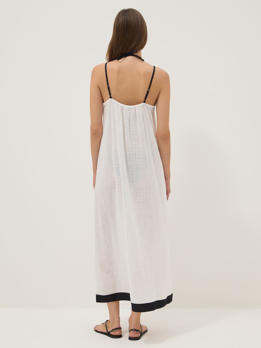 Long white cotton-viscose blend beach cover-up_3