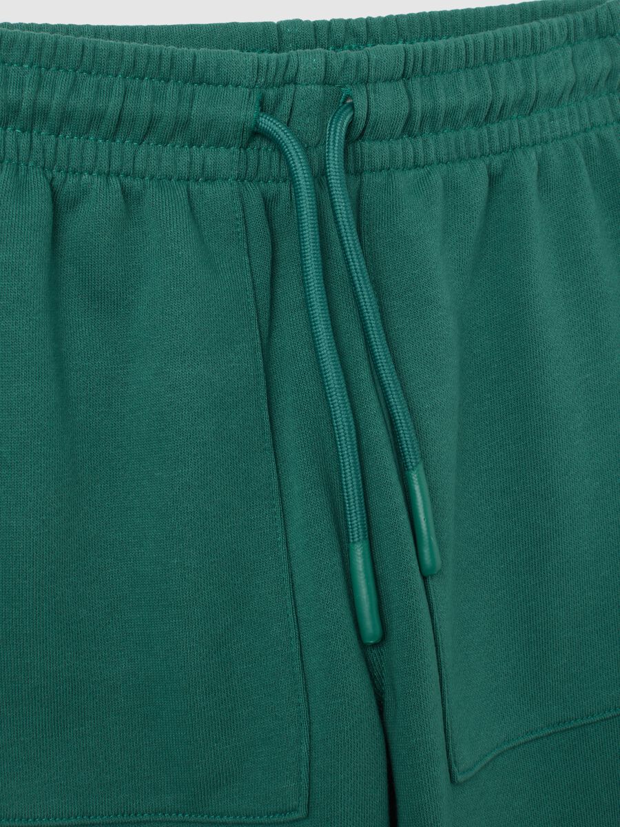 Jogger da bambino in puro cotone verde regular fit_2
