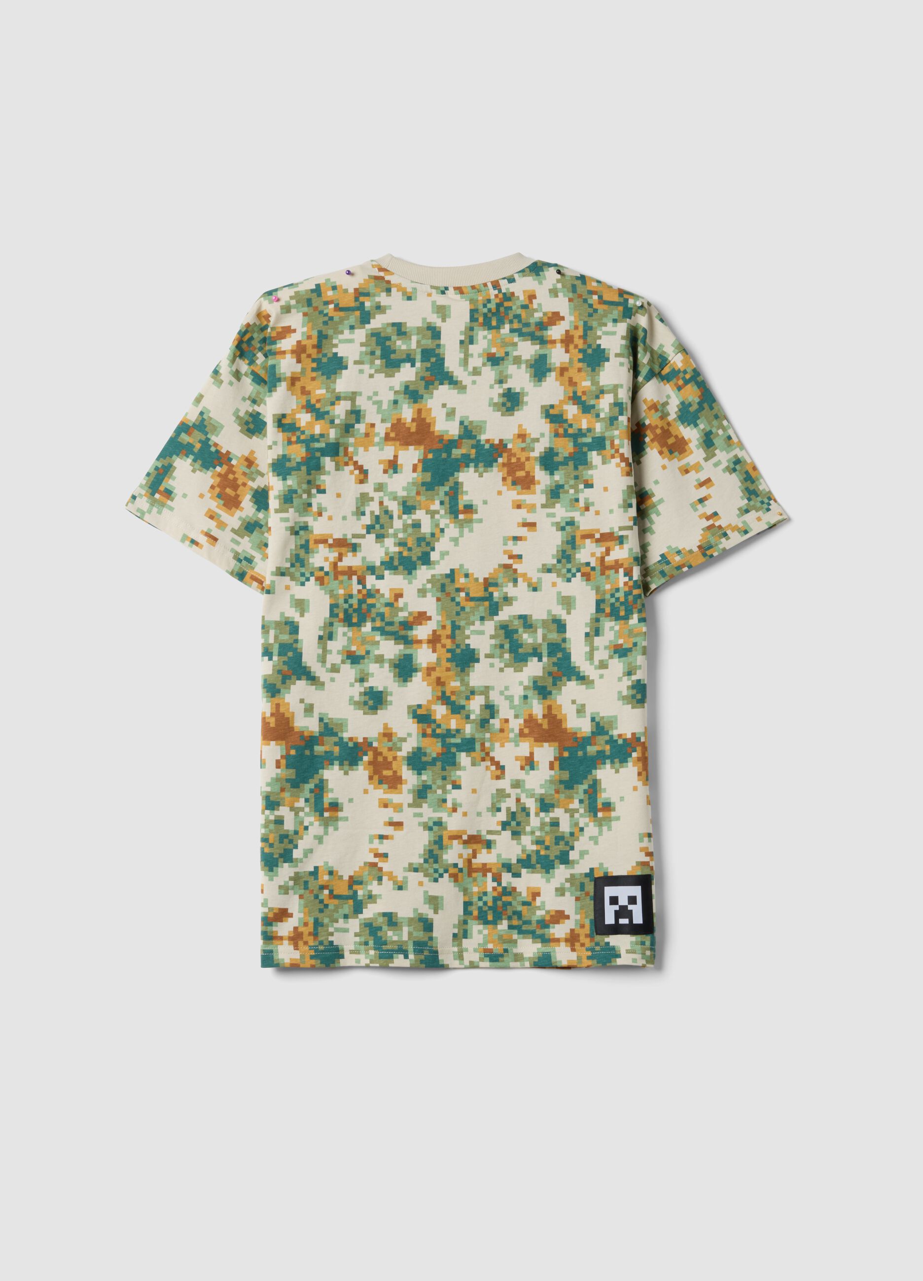 Multicolour pure cotton short-sleeve T-shirt