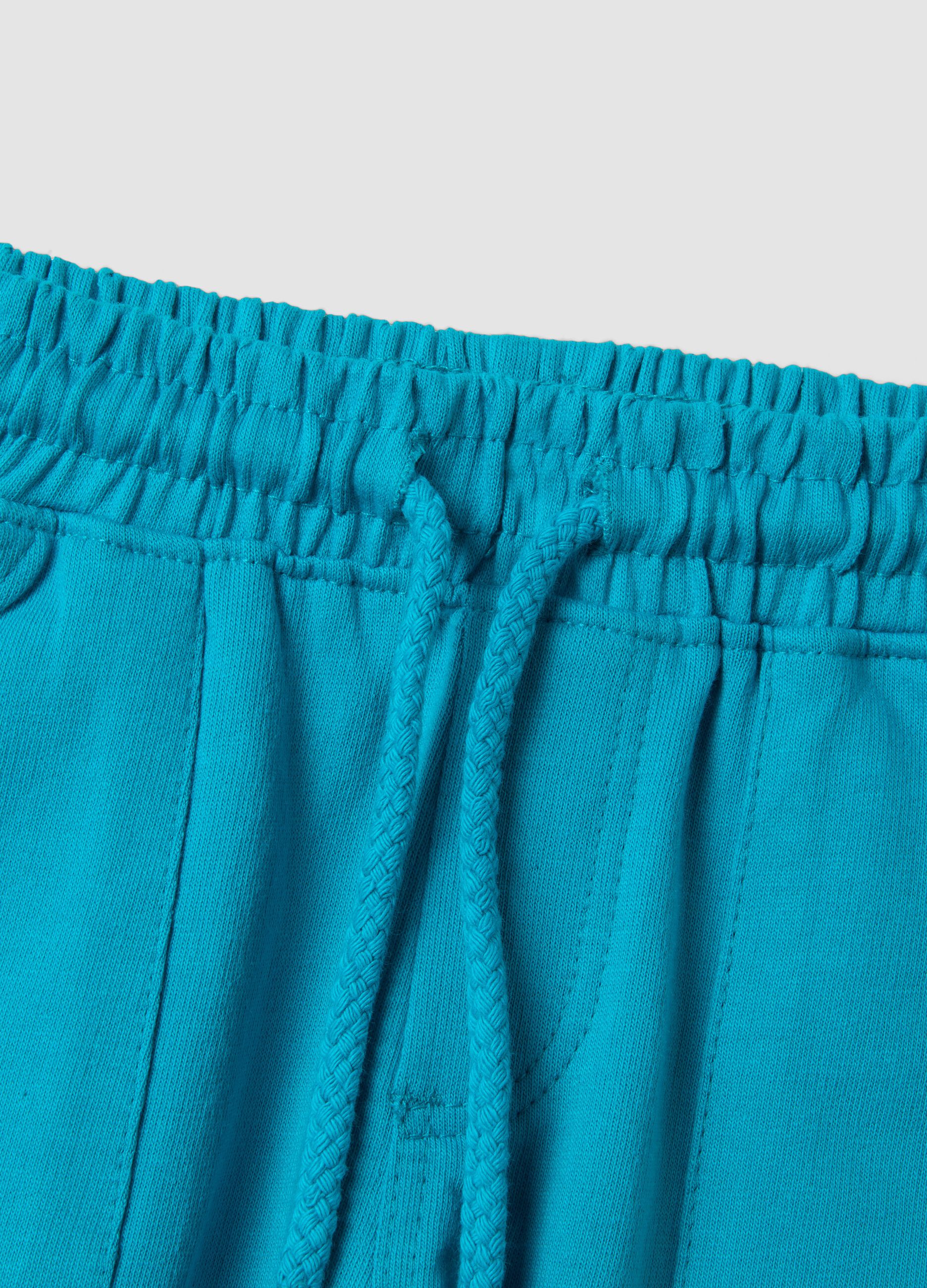 Light blue shorts in pure organic cotton