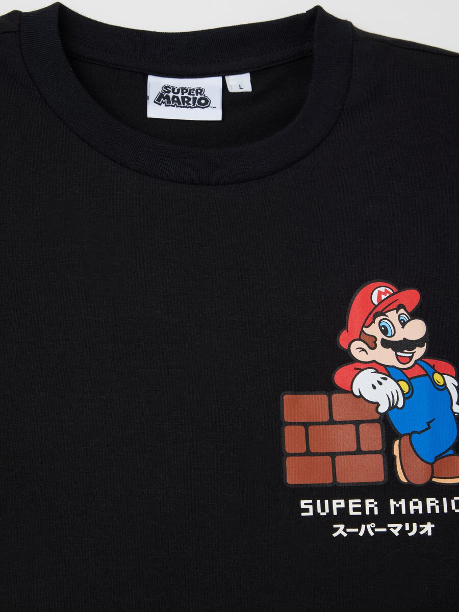 Black Super Mario Cotton T-Shirt_5
