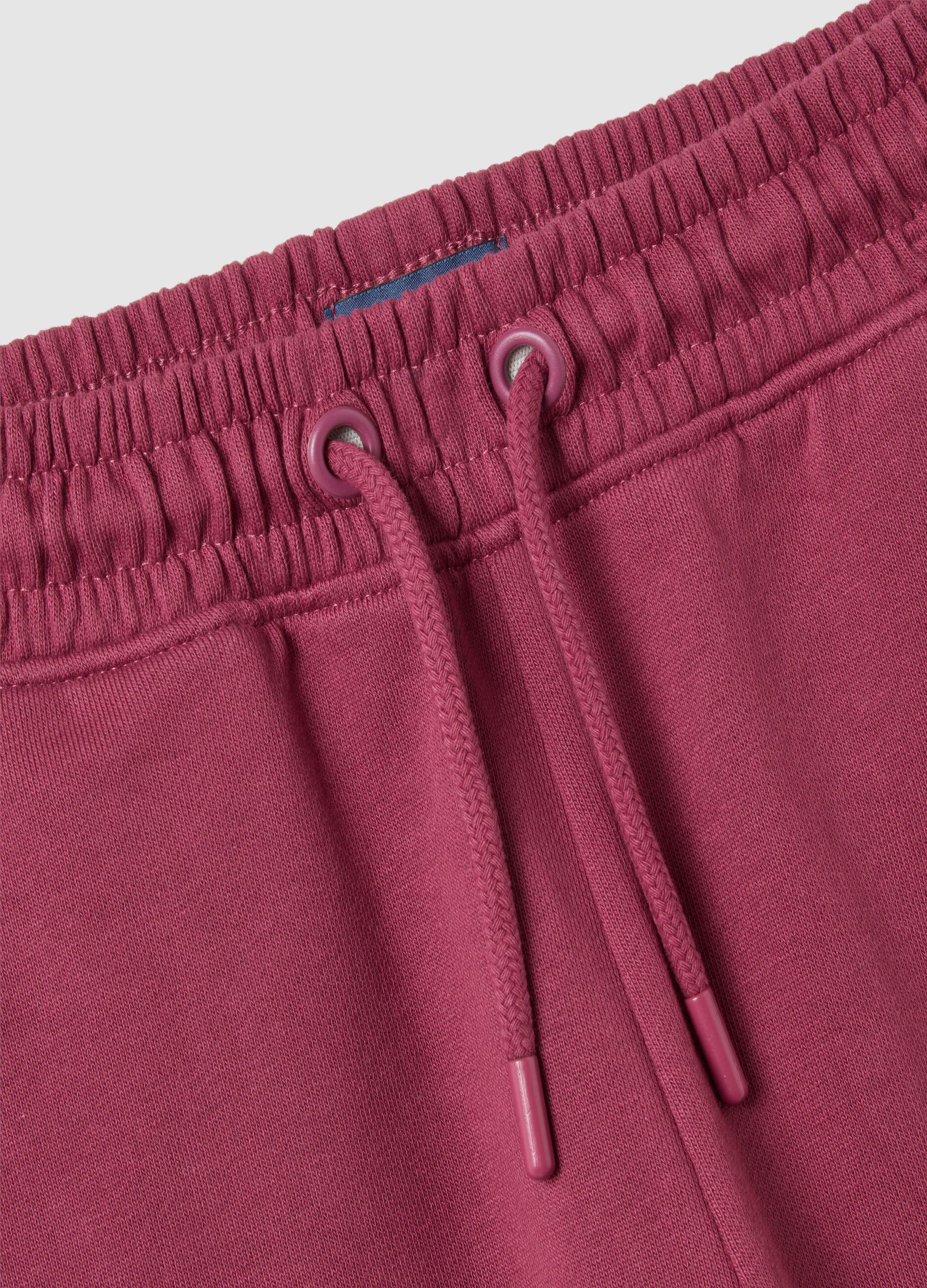 Girls' purple regular fit cotton trousers