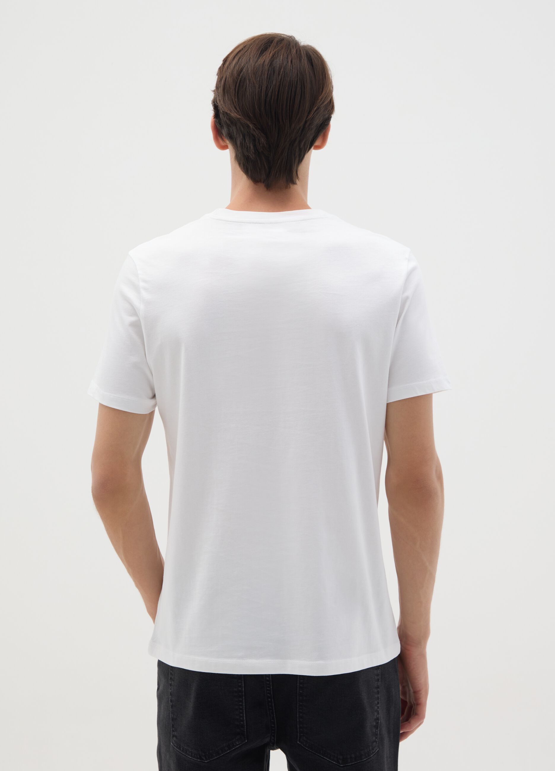 White pure cotton regular fit t-shirt
