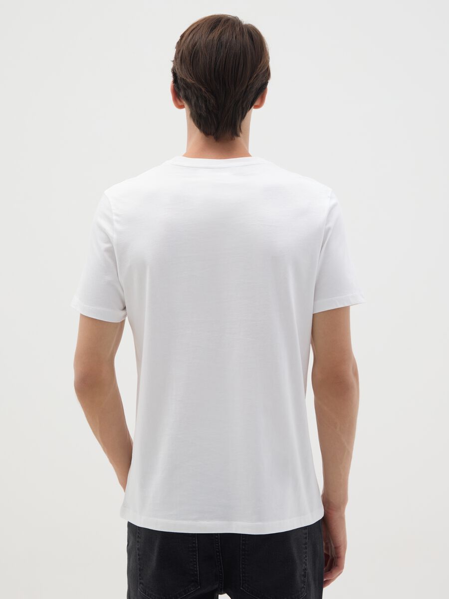 White pure cotton regular fit t-shirt_3