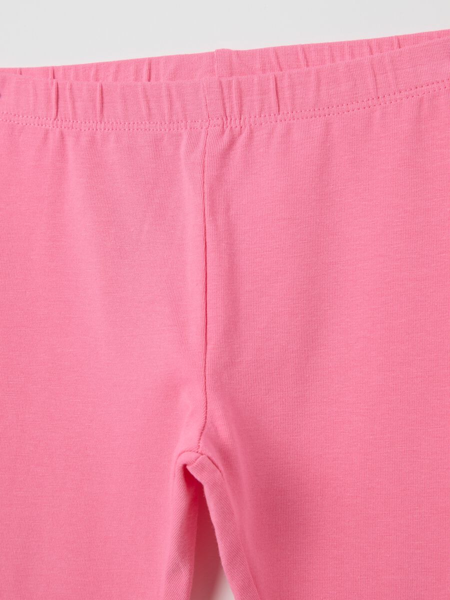 Bipack leggings rosa a tre quarti con stampa_3