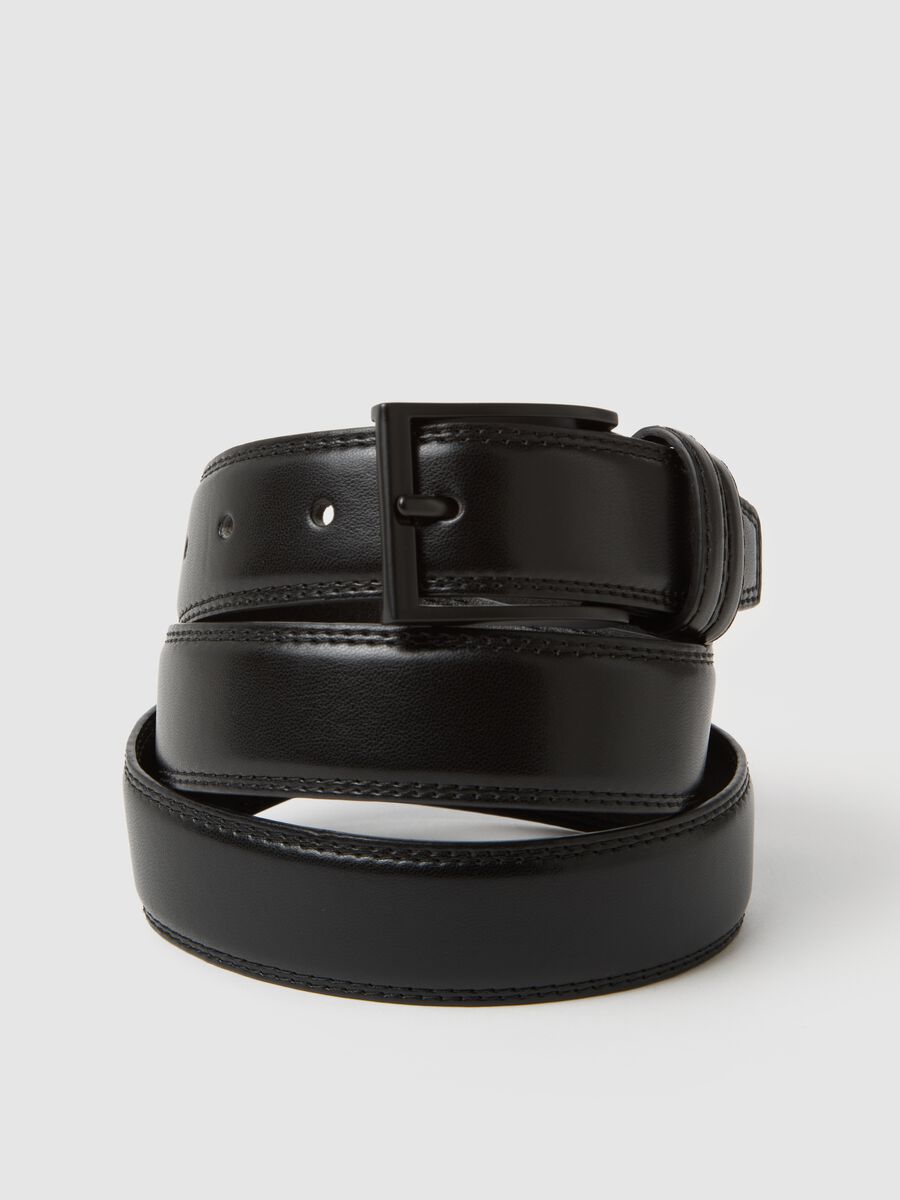 Genuine Black Leather Belt_2