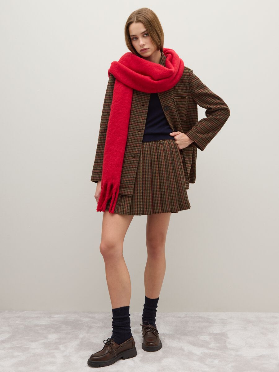 Brown Wool Blend Checked Regular Fit Blazer_1