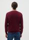 Red mixed material sweater, regular fit_3