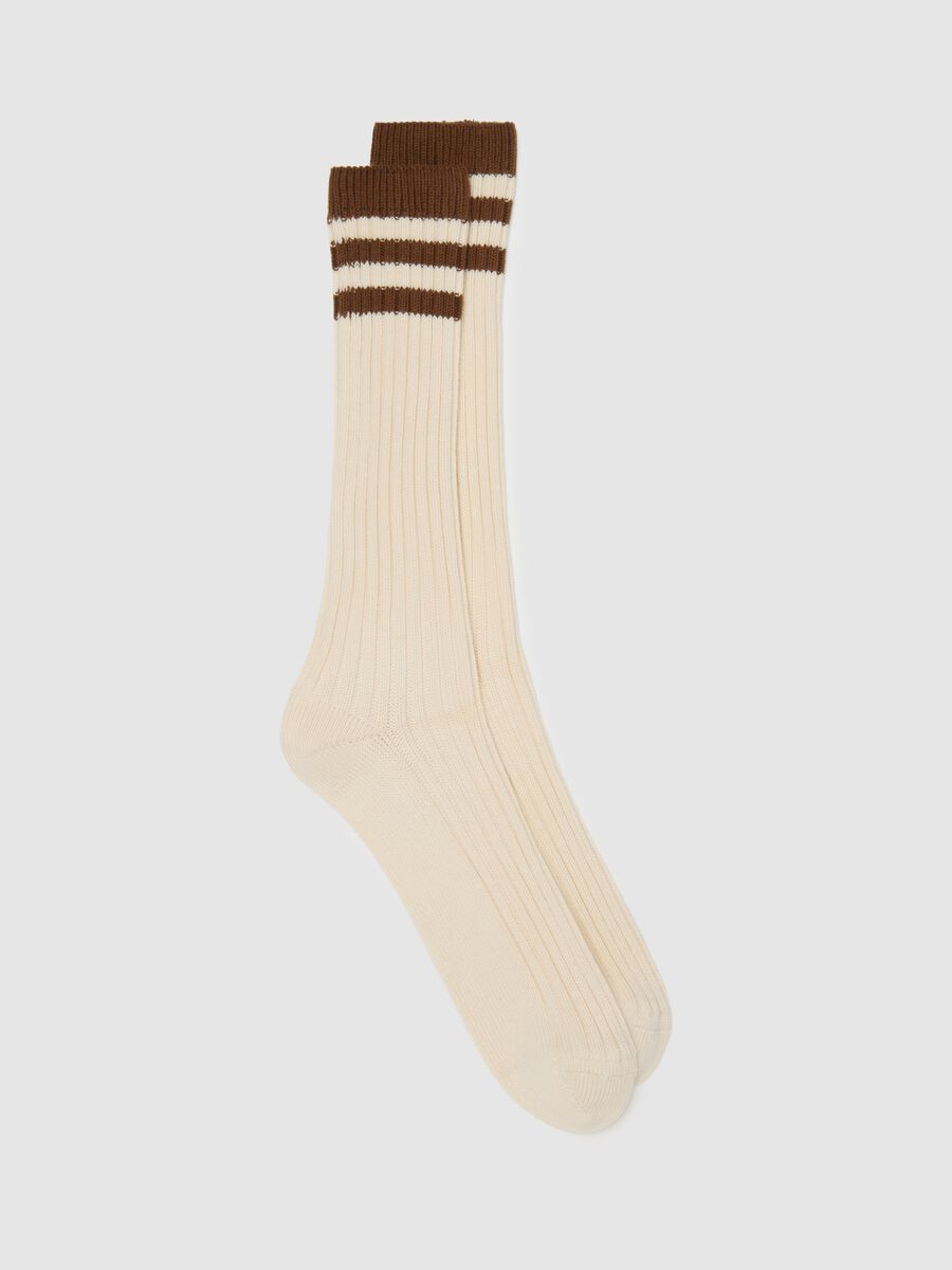 Calze beige da tennis in cotone elasticizzato _0