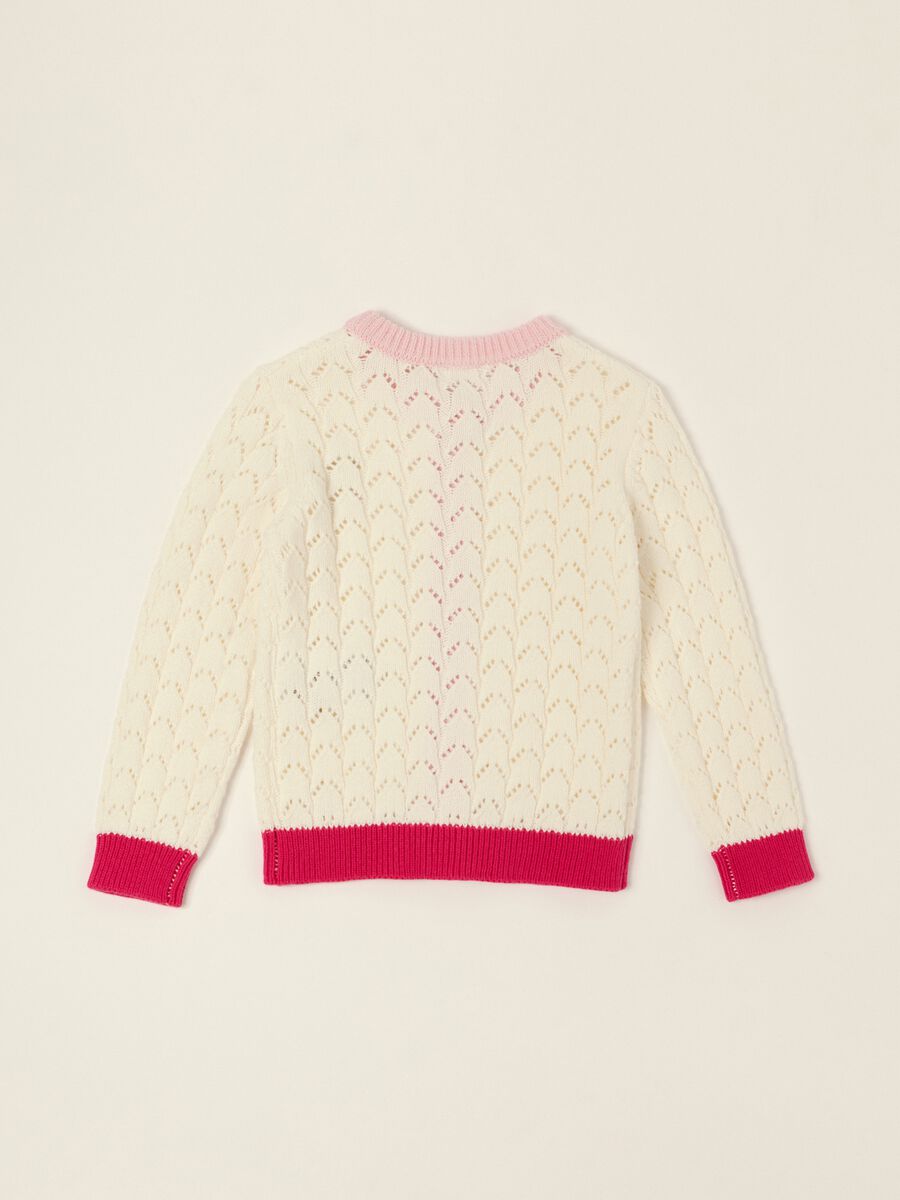 White pure cotton baby girl cardigan, regular fit_2