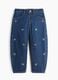 Pure cotton denim jeans with floral embroidery_1
