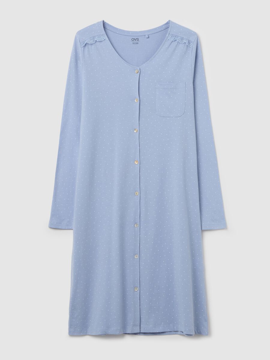 Micro dot nightshirt with buttons_4