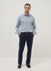 Blue linen and cotton blend chino trousers, regular fit_0