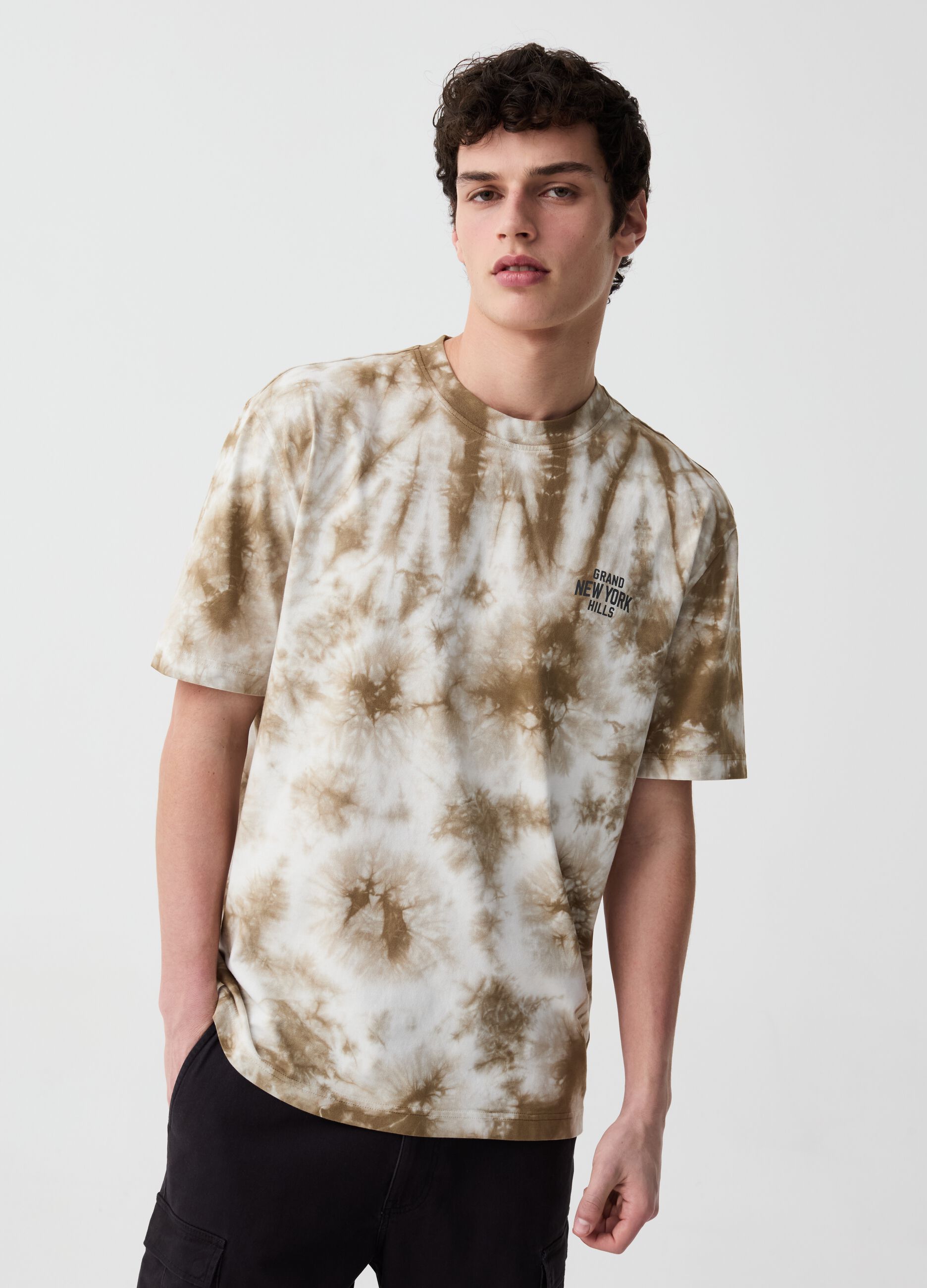 Tie-dye T-shirt with print