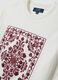 White short sleeve pure cotton regular fit T-shirt with decorations_5