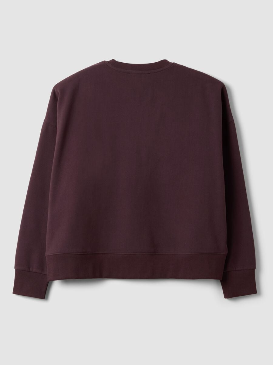 Purple cotton-blend crew-neck sweatshirt with floral embroidery_6