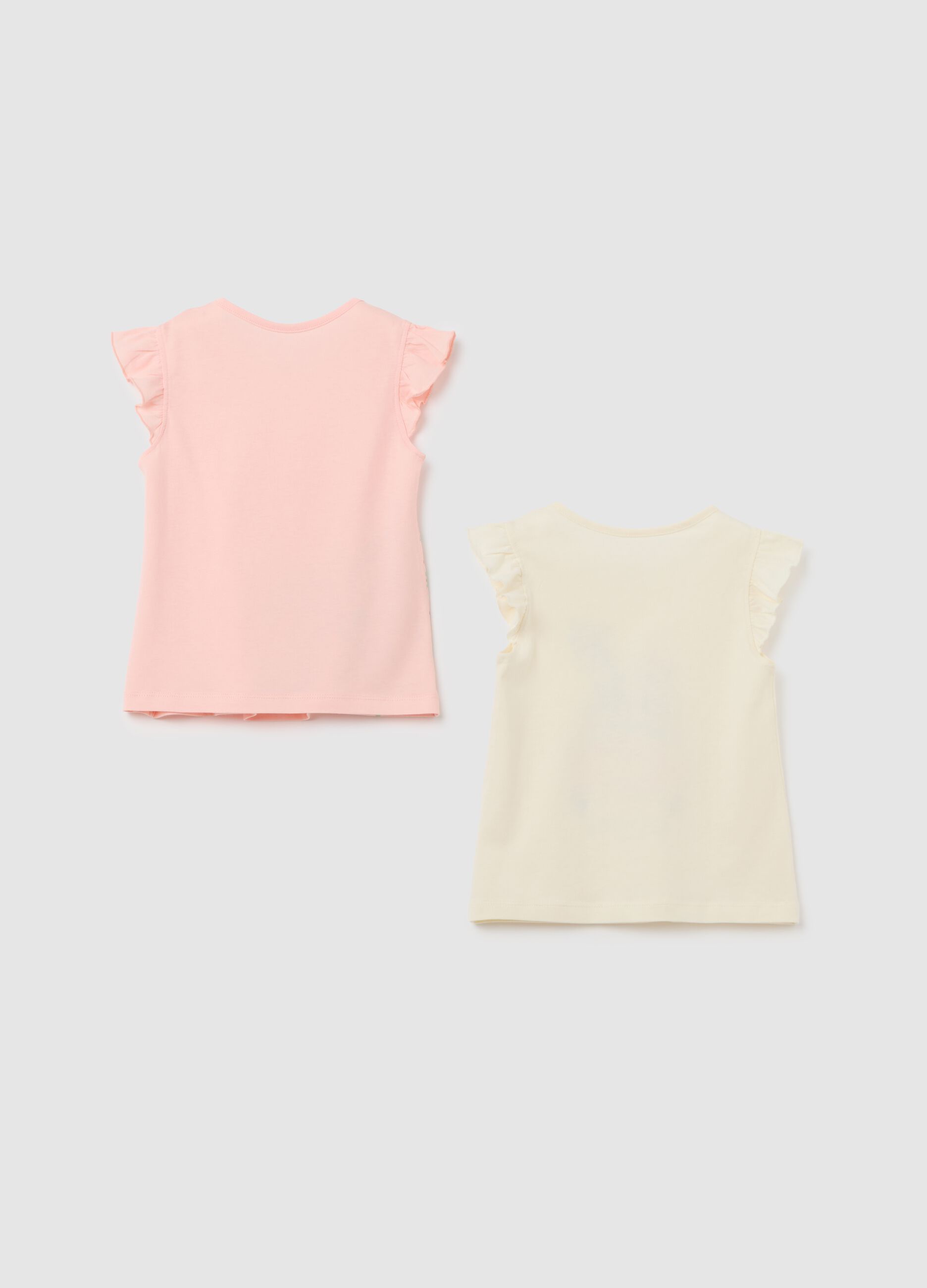Girls' T-shirt in pure cotton, multicolor, regular fit with prints