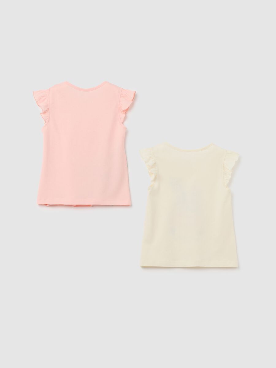 Girls' T-shirt in pure cotton, multicolor, regular fit with prints_1
